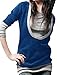 Allegra K Women Layered Tops Splicing Drawstring Hooded Tunic Shirt