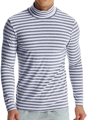 Wintialy Men's Autumn Winter Striped Turtleneck Long Sleeve T-Shirt Top Blouse