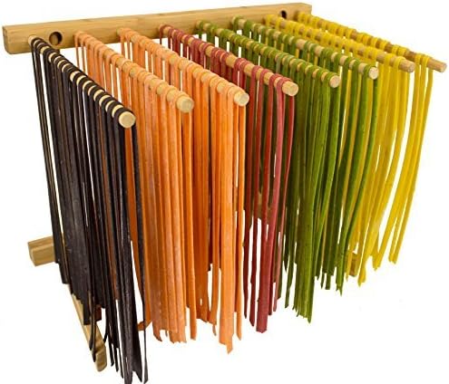 Collapsible Bamboo Pasta Drying Rack by aSmartLife Bamboo