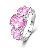 Psiroy Women's 925 Sterling Silver 5cttw Pink Topaz Filled Ring