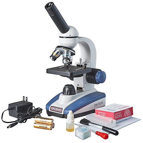 Omano OM150-MK 40X-400X Premium Monocular Compound LED Student Microscope & Accessory Kit - Thumbnail 5