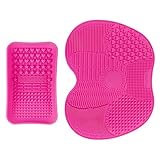 ESARORA Makeup Brush Cleaning Mat & Makeup Brush Cleaning Plate