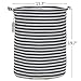 Sea Team 19.7 Inches Large Sized Waterproof Coating Ramie Cotton Fabric Folding Laundry Hamper Bucket Cylindric Burlap Canvas Storage Basket (19.7
