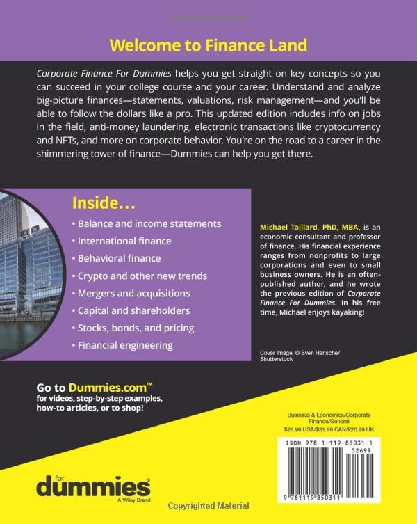 Corporate Finance For Dummies (For Dummies (Business & Personal Finance))
