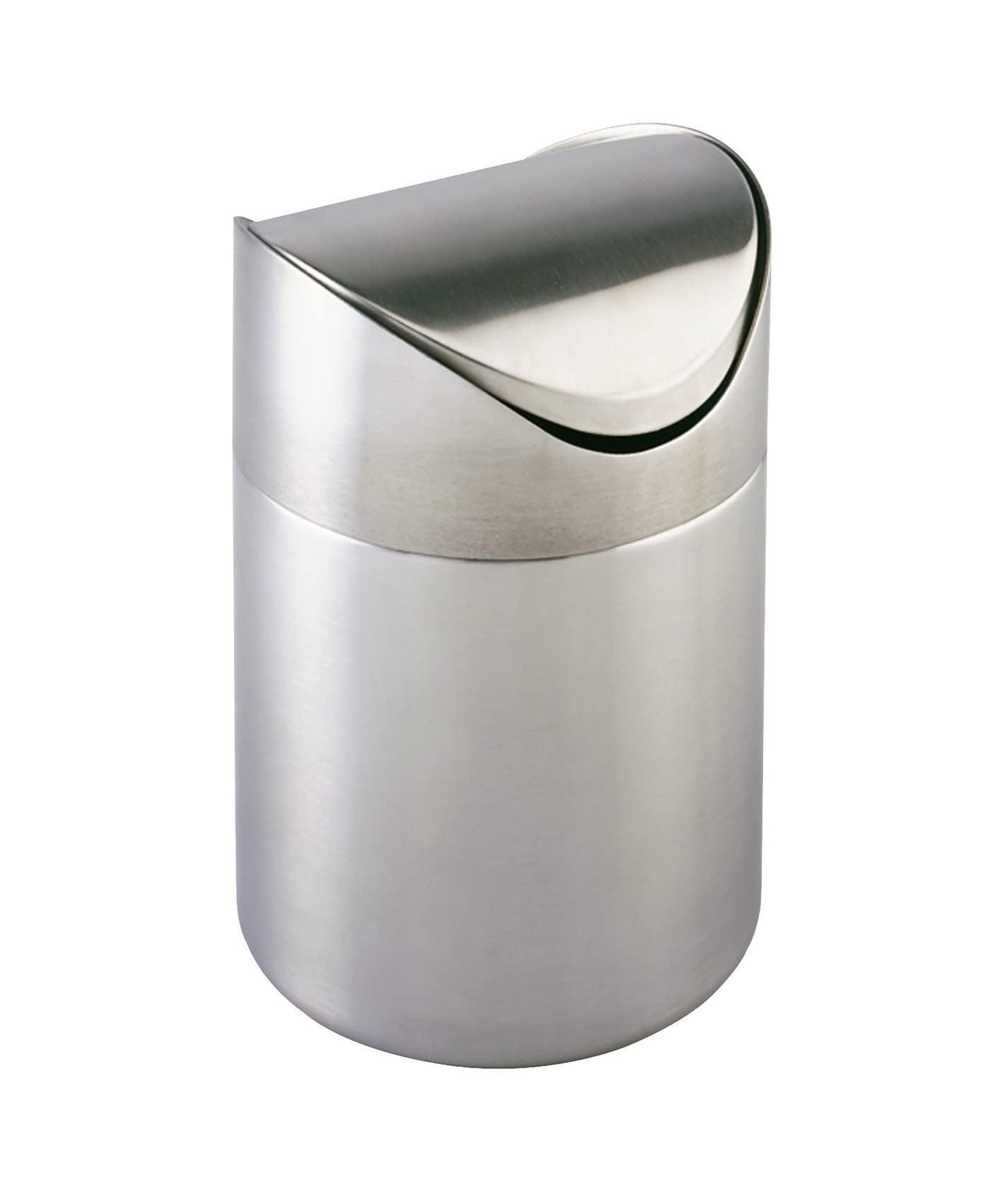 Wenko 16800100 Cosmetic bin Otranto, Capacity 3 L, Metal Stainless Steel, 16 x 23.5 x 16 cm, Satinised