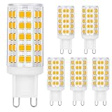 BALDER Dimmable G9 6W LED Bulb, 60W Halogen Bulb Replacement, Warm White 3000K, Bi Pin,6-Pack