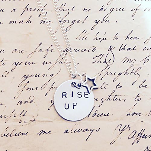 HAMILTON the Musical 1 inch RISE UP Silver stamped Charm necklace