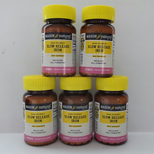 Mason Natural Slow Release Iron - 60 Tablets, Pack of 5 Mason Natural Slow Release Iron - 60 Tablets, Pack of 5