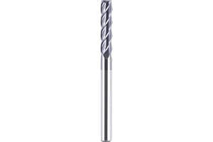 SpeTool 12401 4 Flutes Carbide CNC Square Nose End Mill, 1/4" Shank Diameter, 3" Long, Spiral Router Bit with Coated