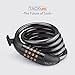 TACKLIFE Bike Lock, HCL1C Self Coiling Bicycle Cable Lock 4 Digit Resettable Combination Cable Bike Locks with Complimentary Mounting Bracket, 4 Feet x 1/2 Inch