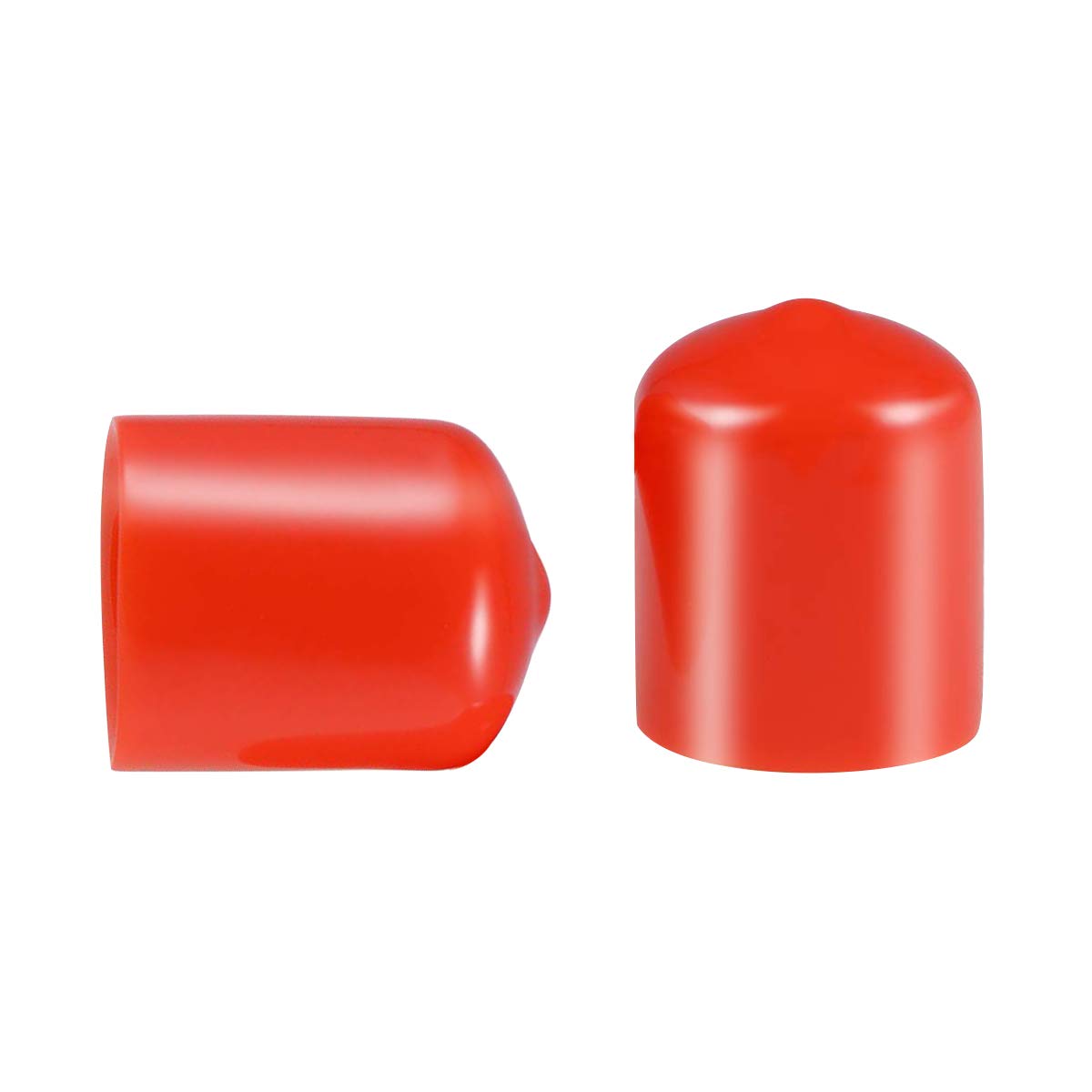 Screw Thread Protectors, PVC Rubber Round Tube Bolt Cap Plastic End Cap Cover Thread Protectors Red, Inner Dia 20mm， 50 Pcs — image 1