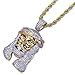 TOPGRILLZ Jesus Pendant Necklace Rope Gold Chain for Men Iced out 14K Gold Plated Simulated Diamond Chain Stainless Steel Chain 24 inch