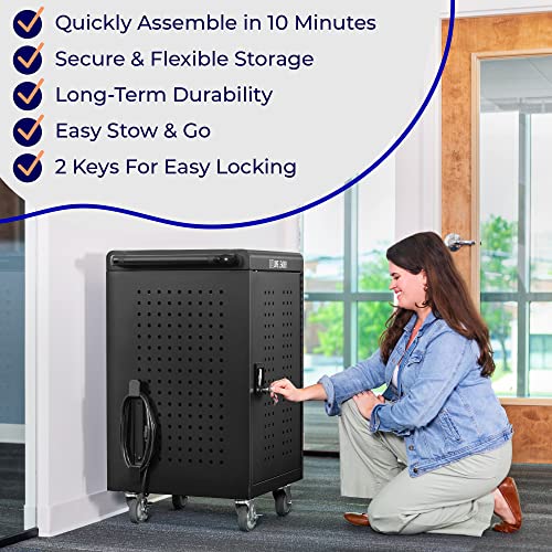 Line Leader 30 Unit Mobile Charging Cart with Locking UL