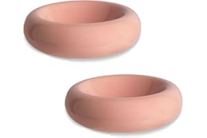 KTLECL 6.1 Inch Cat Bowls, 7 oz Ceramic Cat Food Bowl, Whisker Fatigue Relief Cat Bowl, Anti-Vomiting, Protect Spine, Perfect for Indoor Cats(2PC Pink)