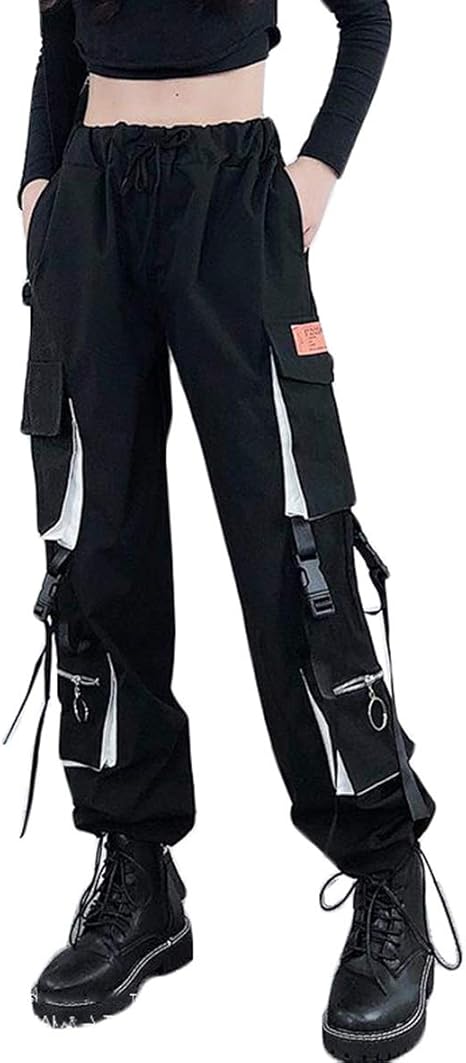 Amazon Yyq Shop カーゴパンツ レディース ゆったり ジョガーパンツ ポケット付き パンツ カジュアル ウェストゴム ロングパンツ 韓国ファッション ズボン 原宿系 ダンス ロングパンツ 通販