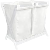 (2 Pack) Calvana Bassinet Stand Hamper Inserts, Compatible with UPPAbaby Bassinet Stands, Dual Compartment with Carry Handles (Bassinet Stand Not Included), Cotton