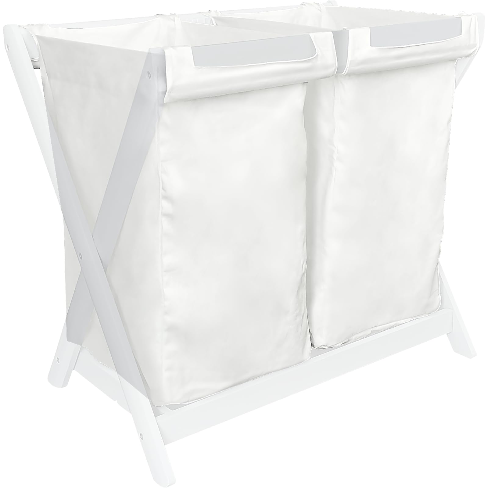 Photo 1 of (2 Pack) Calvana Bassinet Stand Hamper Inserts, Compatible with UPPAbaby Bassinet Stands, Dual Compartment with Carry Handles (Bassinet Stand Not Included), Cotton