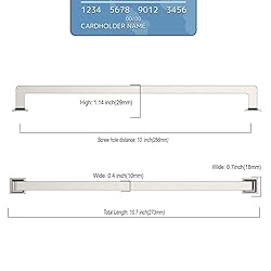 9BUILD 6 Pack 10 Inch Cabinet Handles Brushed Satin