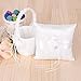 Flower Basket and Ring Pillow Set, Ivory Satin Bowknot Ring Bearer Pillow and Wedding Flower Girl Basket Set (Flower)