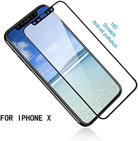 IPhone X Screen Protector Toptrade IPhone X 5D Curved Anti-Bubble Ultra HD Tempered Glass Case friendly Screen Protector for IPhone X (Black)