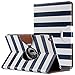 ULAK iPad Air Case, 360 Degrees Rotating Stand Protective Case Smart Cover for Apple iPad Air with Automatic Wake/Sleep Function (Navy Blue/White Stripes)