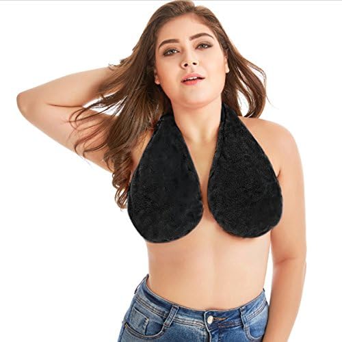 Wonpurs Women Towel Underwear, Oversize Bra Sexy Boob Sweat Underwear Towel Halter Tops (#20, S(C-DD))