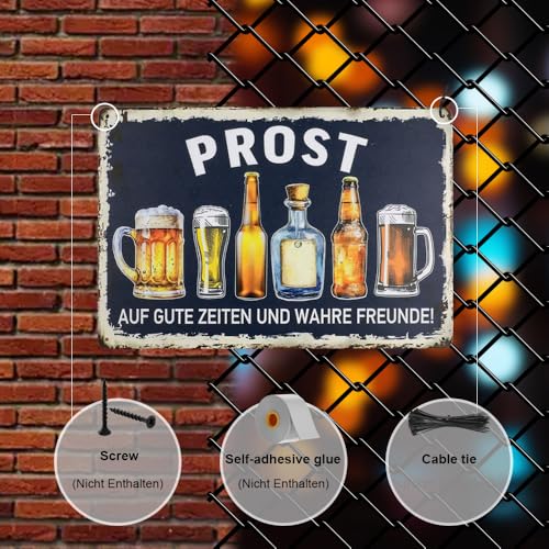 Rongxze - Set of 6 Vintage Metal Plaques (20 x 30 cm) Retro Style - Cafe, Club, Pub - Rustic Retro Workshop Plaques - Bar Decoration