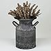 PDHome Metal Milk Can - Rustic Ribbed Farmhouse Style