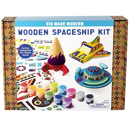 Kid Made Modern Wooden Spaceship Kit - Kids Arts & Crafts Toys - Thumbnail 2