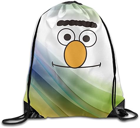 Sesame American Street Circular Education TV Programs GXGML Print Rucksack Bags Unisex Fashion Drawstring Shoulder Backpacks Drawstring Backpack Casual Travel Bags Shoulder Pouch Beam Port Backpack Tote Canvas Bag Storage Bag One Sized White