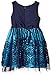 Sweet Heart Rose Girls' Little Sleevless Knit to Mesh Dress with 3D Flower Details