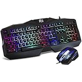Rii RM400 104 Key LED Backlit Gaming Mouse Gaming Keyboard Combo Set For Mac and PC