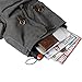 Lifewit 17 inch Canvas Backpack Vintage Leather Laptop School Bag Travel Daypack Grey