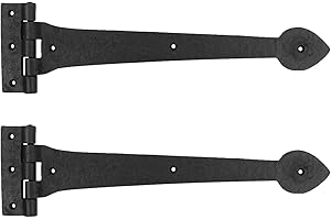 RENOVATORS SUPPLY MANUFACTURING Renovators Supply Strap Hinge - Wrought Iron Spade Tip Hinges - Heavy Duty Door Hinge - Rustic Hinges for Cabinets, Chest, Gates and Cupboard - Durable Strap Hinge with Hardware - 15 in., Pack of 2