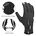 Anqier Winter Gloves, Touch Screen Windproof Warm Hand Gloves Cycling Gloves for Men and Women, Black, Small