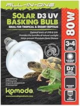 Komodo Solar D3 UV Basking Bulb 80W for Desert Tropical Reptile Habitats view 2