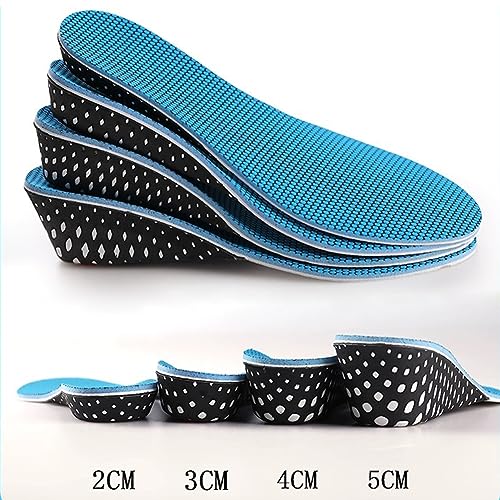 Insoles to increase height, non-slip cushioning breathable insole increase height increase shoe pads insoles (4 cm, Blue EU(36-44))