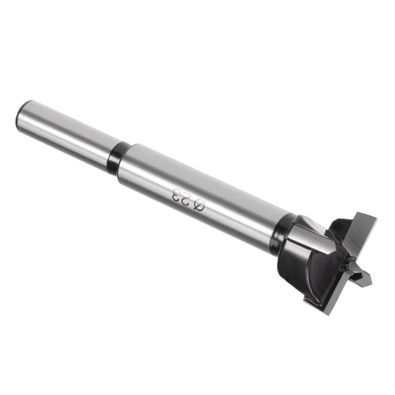 Kozelo Forstner Drill Bit - [23mm] Tungsten Carbide Auger Opener for Wood Furniture Hinge Woodworking Use, Round Shank, Black