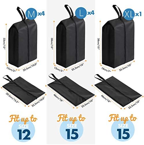2Unique Travel Shoe Bags for Women and Men. 9-Set Portable Traveling Shoes Packing Carry Bag. Suitcase Storage Organizer Pouch. Black Waterproof Nylon Zipper. Shoe Bags for Travel. 9-Set 4 2Unique Travel Shoe Bags for Women and Men. 9-Set Portable Traveling Shoes Packing Carry Bag. Suitcase Storage Organizer Pouch. Black Waterproof Nylon Zipper. Shoe Bags for Travel. 9-Set