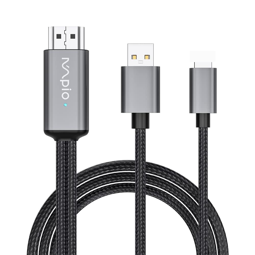 MpioLife HDMI Adapter for Pad, Phone to TV, 1080P Lighting HDMI Cabel Digital AV Adapter HDTV for Phone 12/11/X/8/7/6, Pad Air, Mini, Pro, Pod to TV, Projector, Monitor- Plug and Play