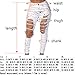 VICVIK Women White Knee Skinny Denim Distressed Ripped Jeans (M)