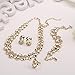 18K Gold Plated Spiral Jewelry Sets For Women Wedding Party Crystal Necklace Earrings Bracelet Rings