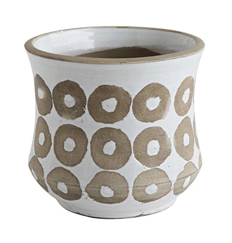 Creative Co-op Terra-Cotta Pot with White Circle Pattern