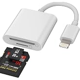 Micro SD Card Reader for iPhone Ipad Memory Lightning to Camera Microsd TF Adapter 13 12 11 Pro Max X Xs Xr 8 7 6 Plus 6s Se Air Mini Accessories Apple MFI Certified Phone Adaptador Camera Viewer