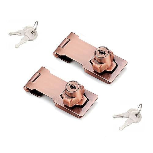 2 Packs Keyed Hasp Locks Twist Knob Keyed Locking Hasp for Small Doors ...