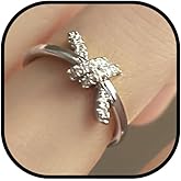 DIOWUS Diamond Twist Love Knot Ring For Women Non Tarnish, Dainty 18k Gold Plated Cubic Zirconiz Knuckle Pinky Thumb Rings Gold Jewelry For Women Gift