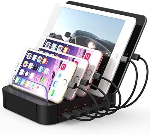 USB Charging Station,Milletech 5 Port USB Power Strips Outlet Charger Stand for Multi Mobile Devices iPhone 7 7Plus iPad pro Samsung S6