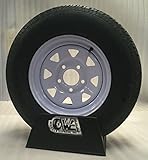 New15 Inch 5 on 5 White Spoke Trailer Wheel Mounted with St205 75 D15 Bias Ply Tire