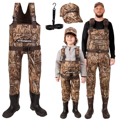 DaddyGoFish Neoprene Chest Waders for Kids and