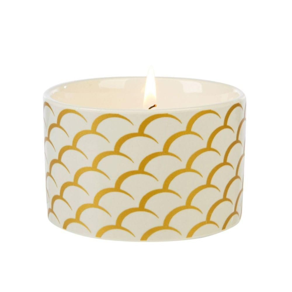 Wax Lyrical Fired Earth Medium Ceramic Candle, White Tea and Pomegranate, Up to 26 Hour Burn time — image 1